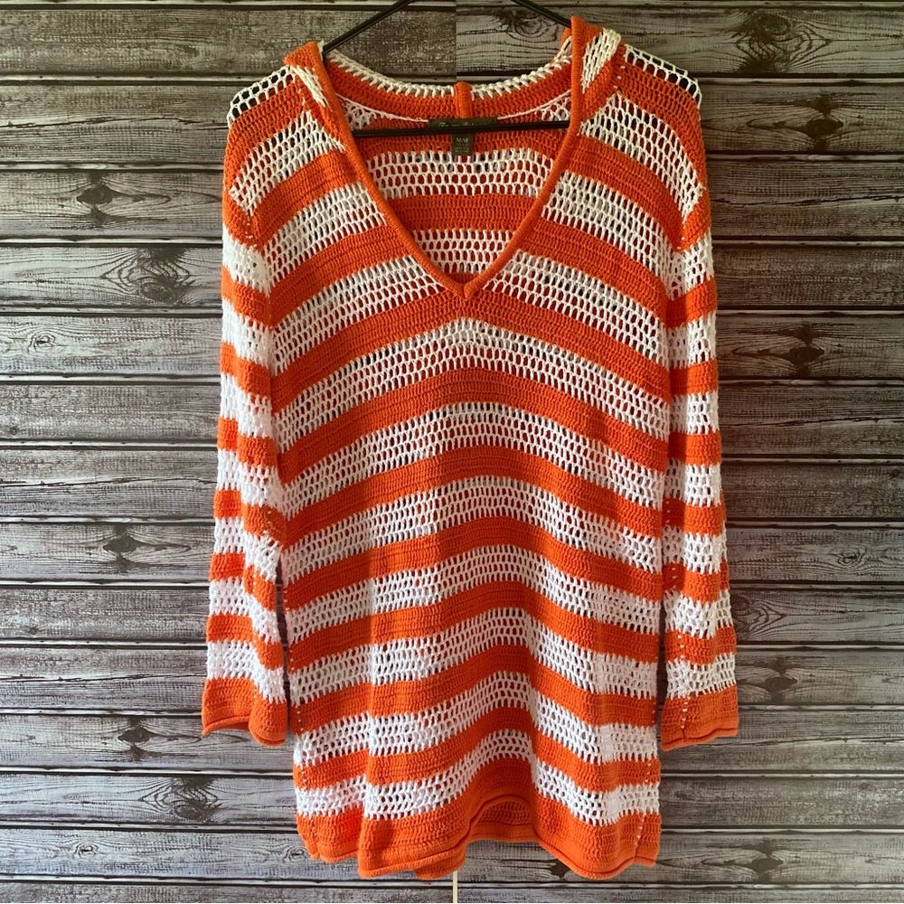 Tommy Bahama Women's Hooded Open-Knit Sweater Size M‎